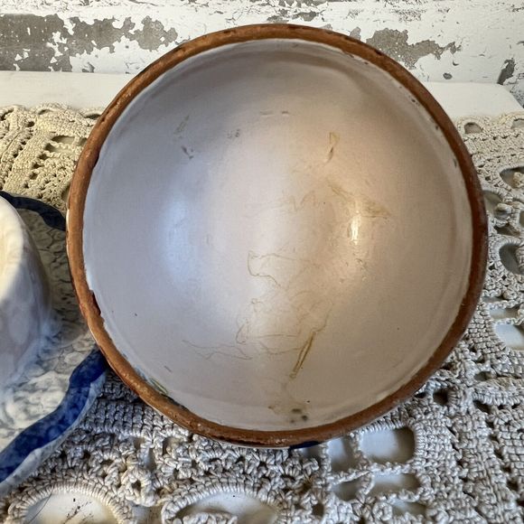 Vtg Italian Pottery Salt Cellar Cottagecore Granny Whimsy‎ Handmade & Painted 4” - Picture 5 of 10